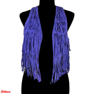 Purple Fringe Vest | Womens Small | Hippie Western Leather | Fishtoes Thrift Vintage