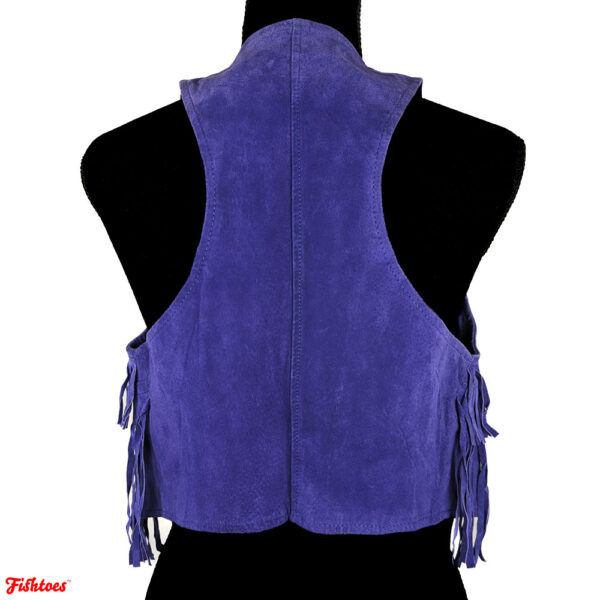 Purple Fringe Vest | Womens Small | Unique Leather | Fishtoes Thrift Vintage