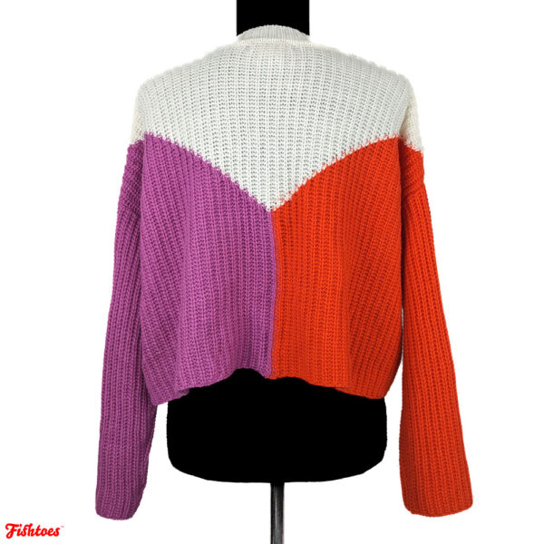 3 Color Sweater Women's Small Half And Half Split Sweater Women's Small