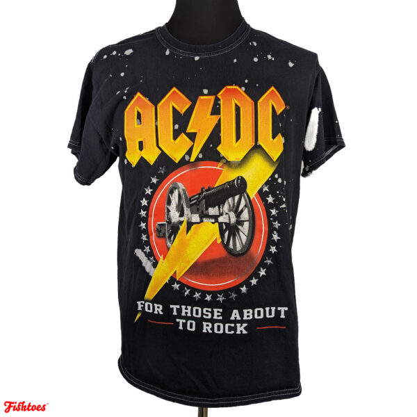 ACDC Cannon Lightning Bolt Printed Graphic T-Shirt Men's Large Thrift