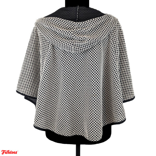 Black And White Checkered Cape Women's Medium Hoodie