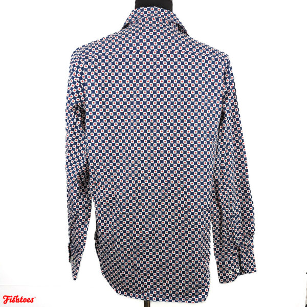 Bugatchi Polka Dot Red Blue White Collar Dress Men's XL Shirt