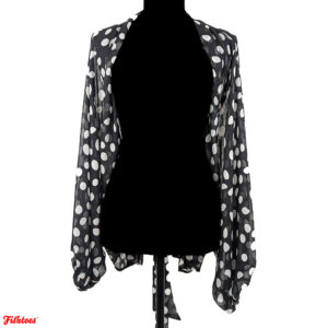 Colleen Lopez Black And White Polka Dot Sheer See Through Cover Up Women's Large Thrift Fishtoes