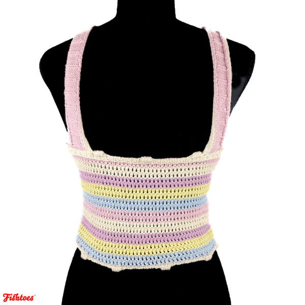 PRETTY PASTEL CROCHET CROPPED TANK TOP - Image 3