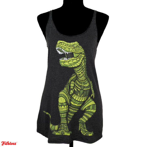 Curbside T Rex Dino Dinosaur Graphic Print Tank Top Women's Small Thrift Fishtoes