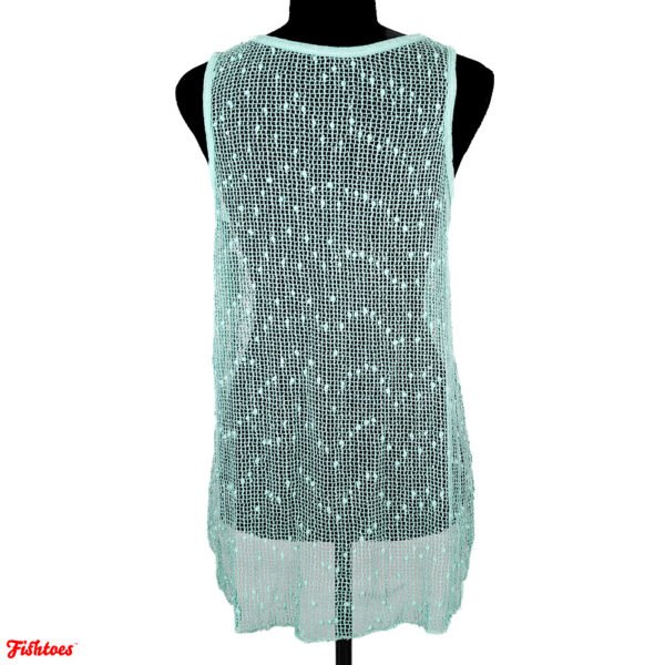 EL.I Mint Mesh Tank Top Cover Up Italian Made Women's Medium