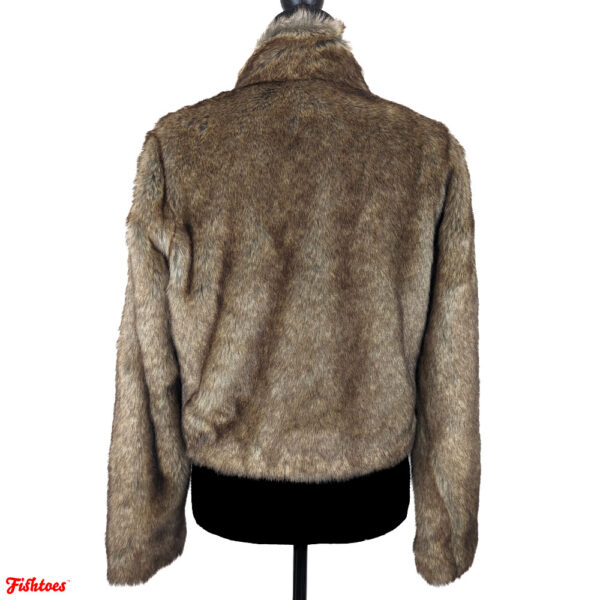 Hollister Light Brown Faux Fur Evening Jacket Women's Medium Thrift