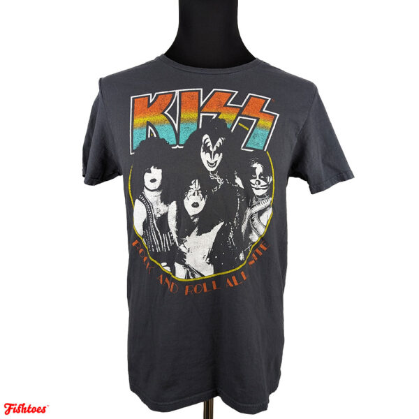 Kiss Rock & Roll All Nite Graphic Printed T-Shirt Men's Medium Thrift Fishtoes