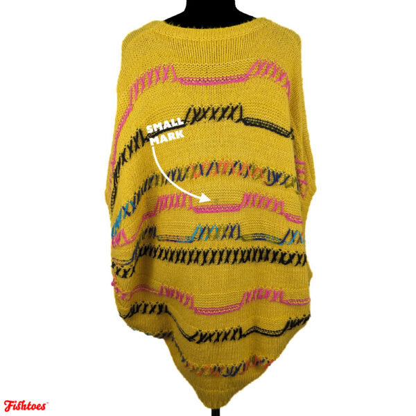 Mustard Yellow Pink Black Green Oversized Sweater Women's Medium Large