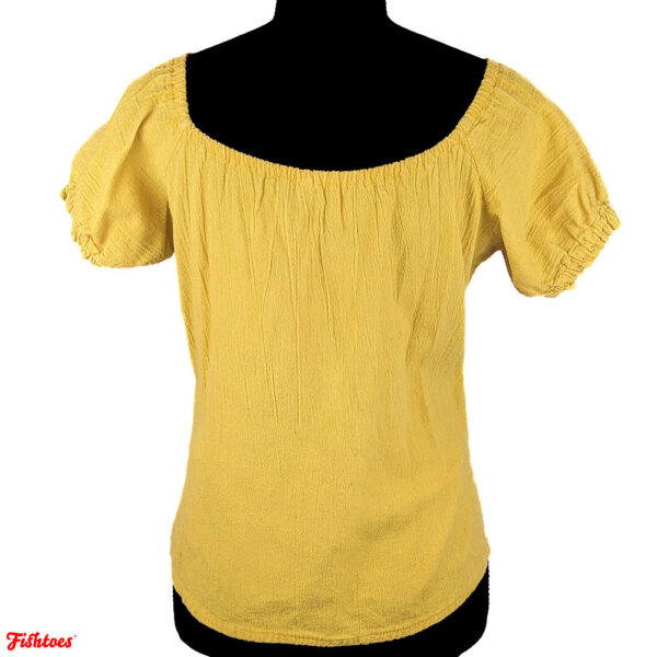 Mustard Yellow Spanish Peasant Top Women's Small