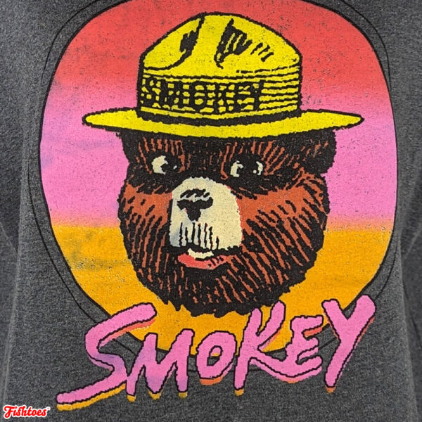 Smokey The Bear Printed T-Shirt Women's XL Retro Vintage