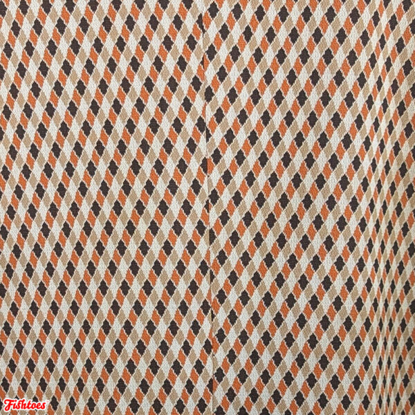 70's 1970's 60's 1960's Orange Brown Plaid Fabric