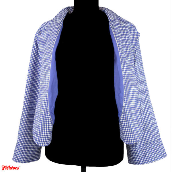 Anne Klein Light Blue & White Patterned Buttonless Jacket Women's XL Size 16