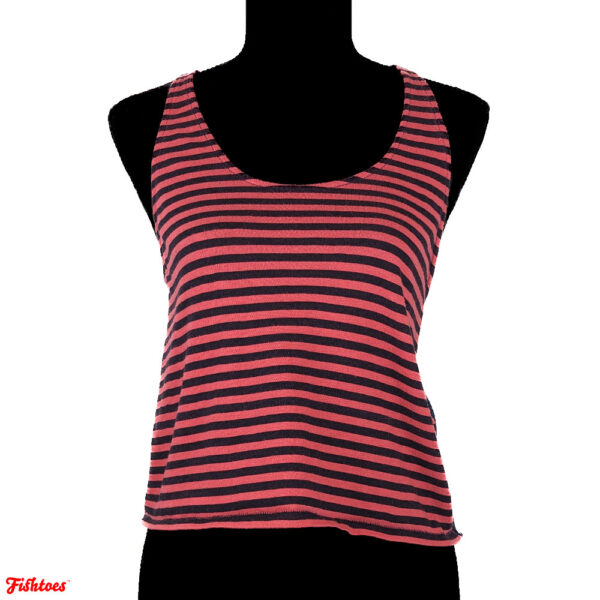 BDG Pink Blue Striped Tank Top Mesh Back Crop Top Women's Small