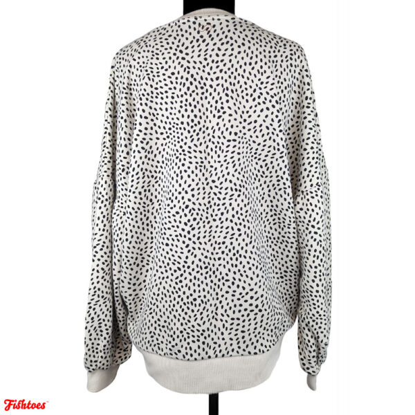 Calia Carrie Underwood Speckled Polka Dot Cream Black Sweatshirt Women's XL