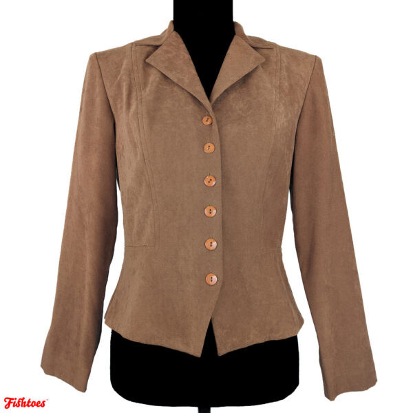 Coldwater Creek Brown Tan Suede Button Jacket Women's P6 6 Small