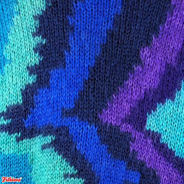 Colorful Funky Unique Vintage Woven Knit Mohair Sweater Small Fabric