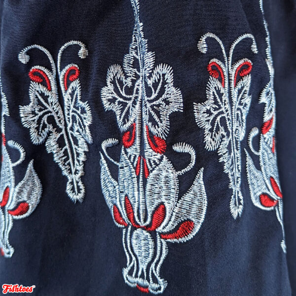 Embroidery Embroidered Baby Blue Red Detail