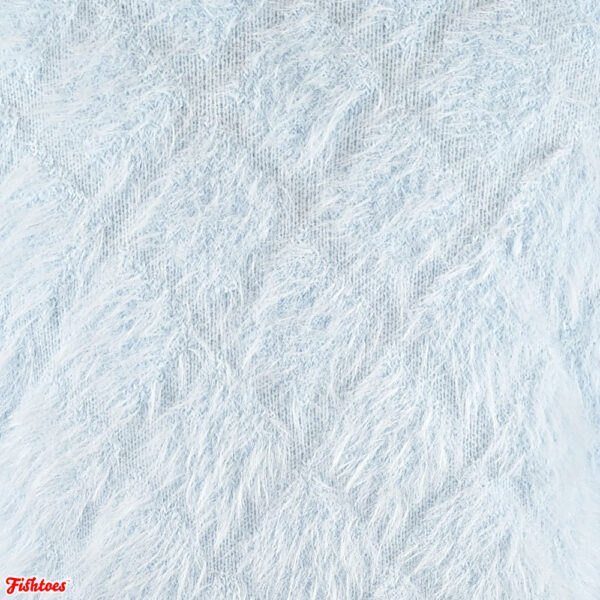 Faux Fur Criss Cross Baby Blue Fabric