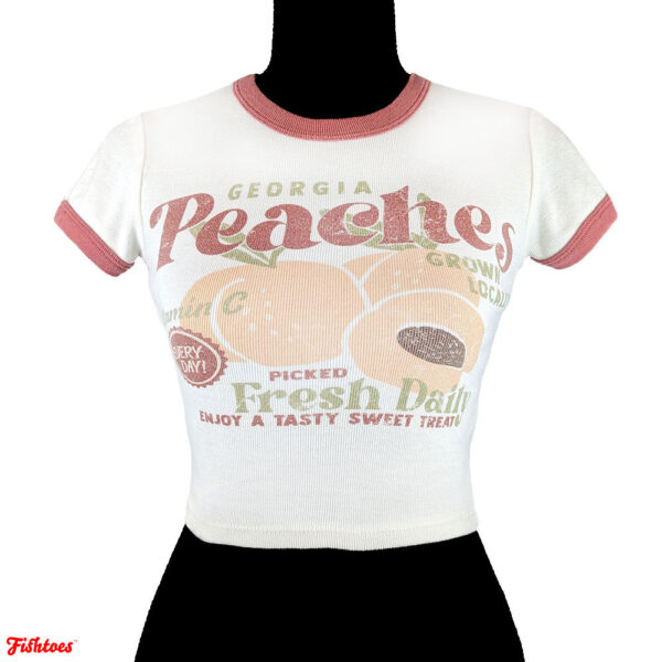 PEACHES RETRO STYLE PRINTED CROP TOP