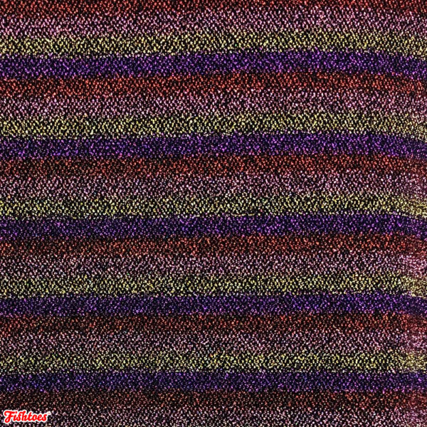 Gold Pink Purple Red Stripe Sparkle Fabric