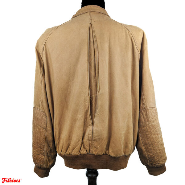 Marlboro Leather Jacket Tan Zip Up