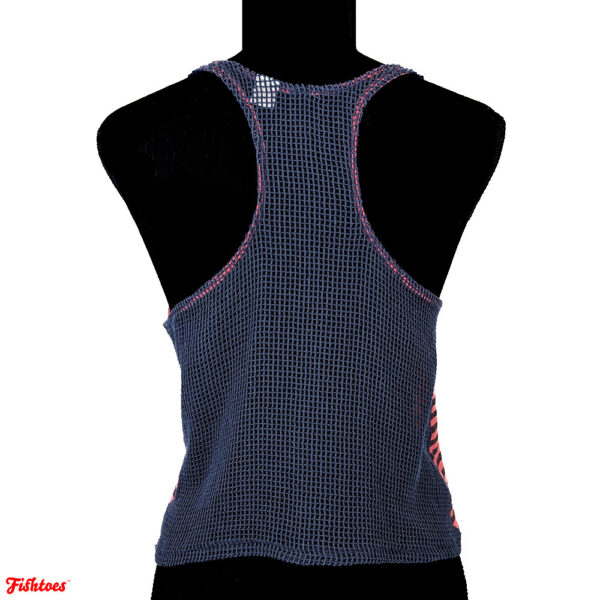 PINK + BLUE MESH BACKED CROPPED TANK TOP - Image 3