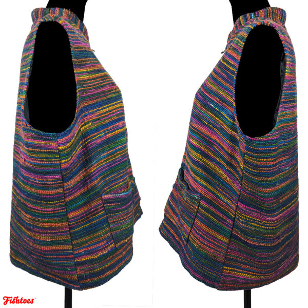 Rainbow Tie Dye Silk Vest Chicos Women's 2 Medium