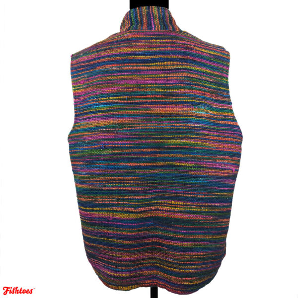 Rainbow Tie Dye Zip Up Silk Vest Chicos Women's 2 Medium