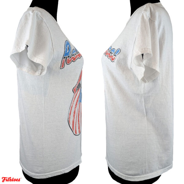 Rolling Stones Red White Blue American Flag Tongue T-Shirt Women's XS