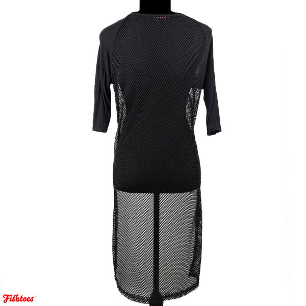 Short Front Long Back Mesh Top Shirt Women's Small Black