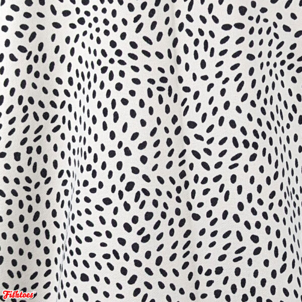 Speckled Cream Black Polka Dot Fabric