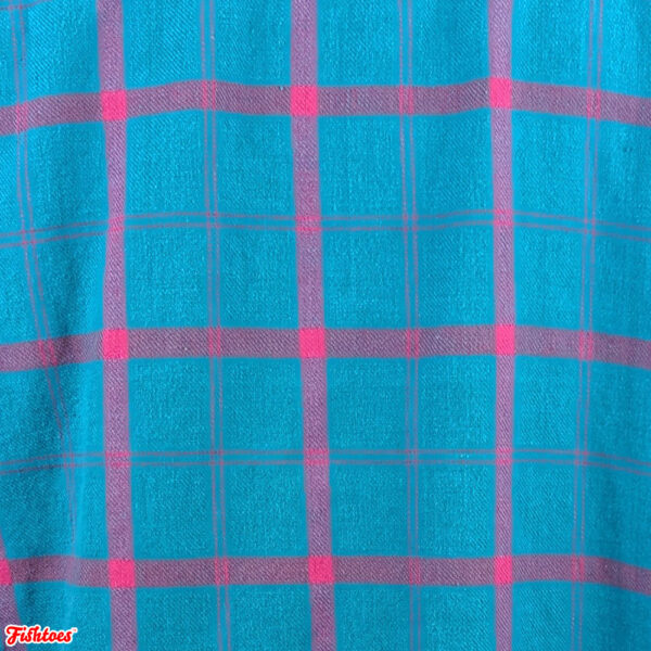 Teal Hot Pink Plaid Fabric