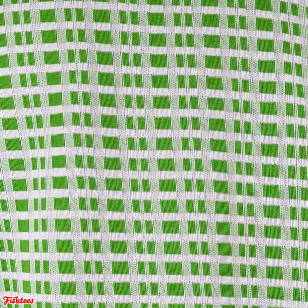 Vintage 60's 70's Lime Green White Striped Fabric