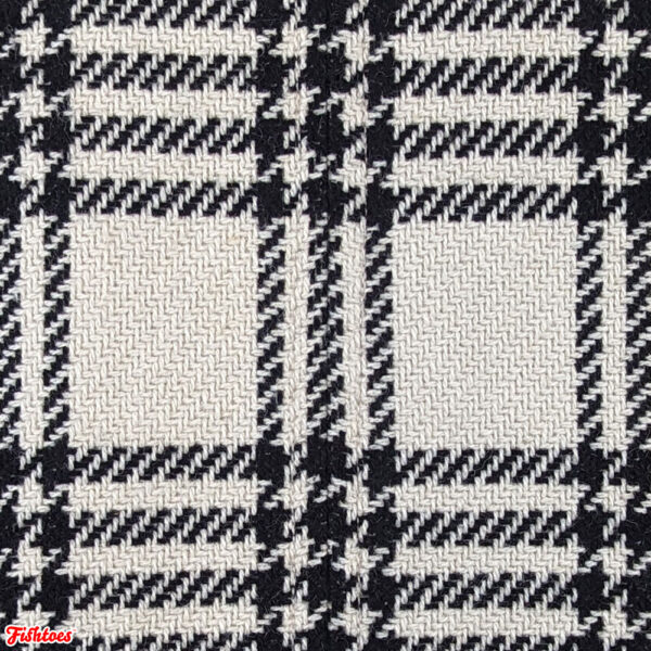 White Black Plaid Woven Fabric