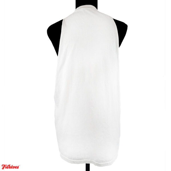 Women's Long Medium White Sleeveless Shirt