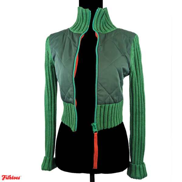 BDG Green Red Cropped Turtleneck Sweater Women's Small