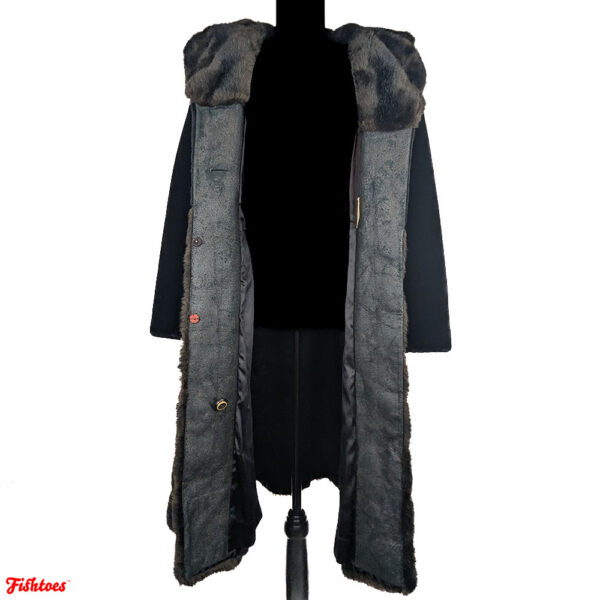 Borgazia Sporowne Vintage Faux Fur Collar Full Length Women's 10 Jacket Coat