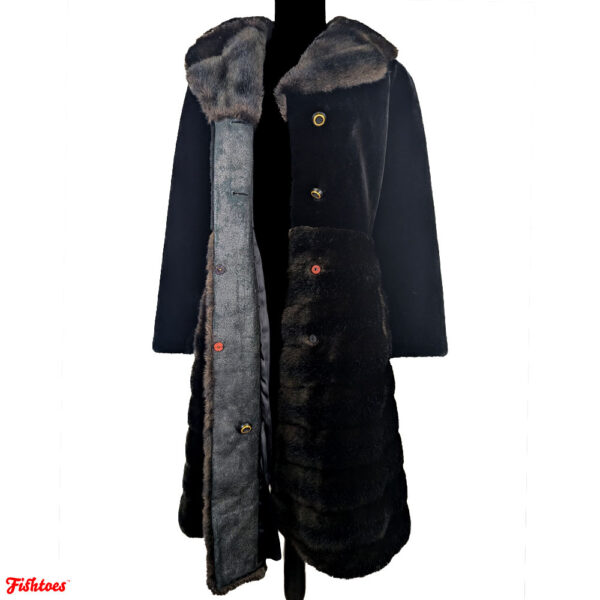 Borgazia Sporowne Vintage Faux Fur Collar Full Length Women's 10 Jacket Coat Thrift Fishtoes