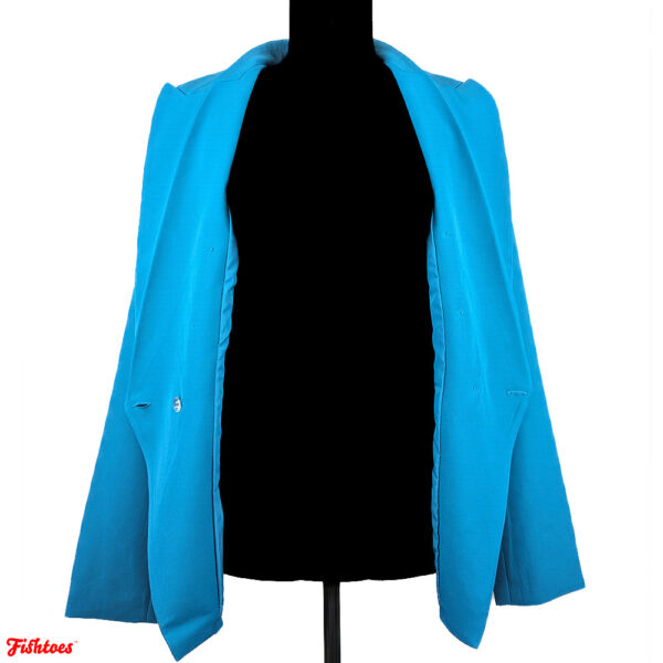 Cyan Turquoise Blue Dress Jacket Women's Small