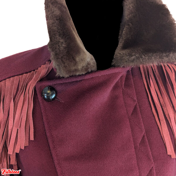 Fur Collar Full Fringe Women's Small Vintage Jacket