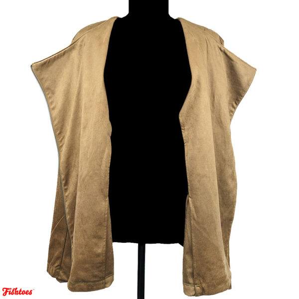 J Jill Tan Suede Diagonal Zipper Jacket Women's XL