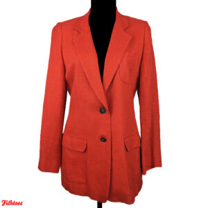 Lands End Red Blazer Jacket Pockets Women's Size 6 Small