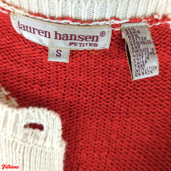 Lauren Hansen Petites Small American Flag Sweater Vintage 90's