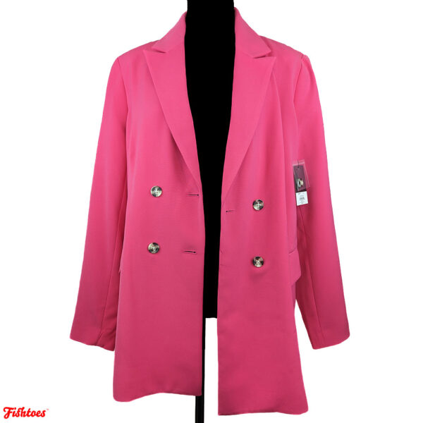 Nine West Pink Blazer Jacket Long New With Tags Women's Size 12 Large