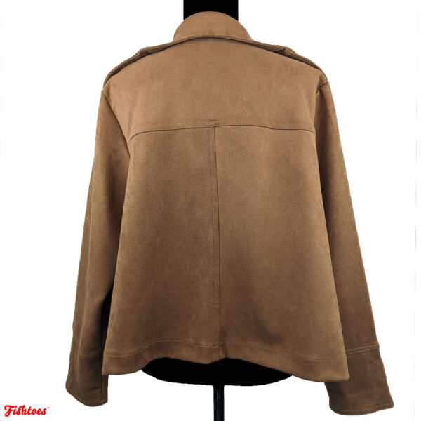 Philosophy Tan Light Brown Suede Collared Jacket Women's 1X XL