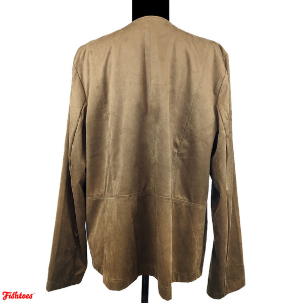 Tan Suede Diagonal Zipper Jacket Women's XL New With Tags Thrift