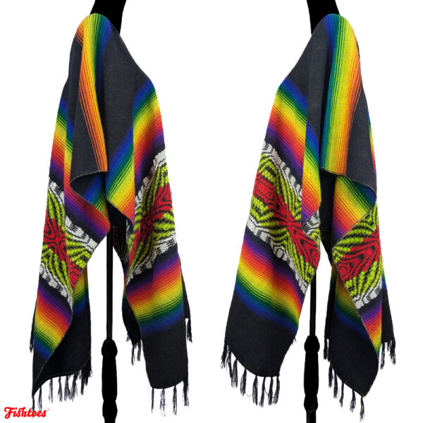 True Vintage Rainbow Poncho Small