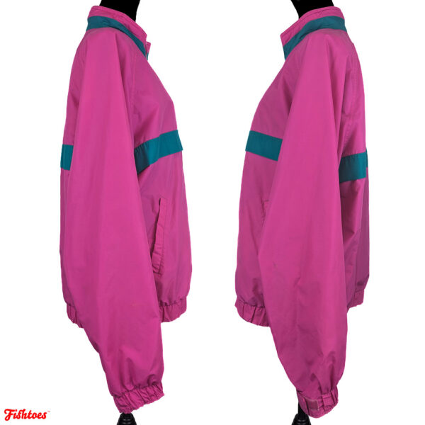 Vintage 90's High Pink Teal Stripe Women's Large