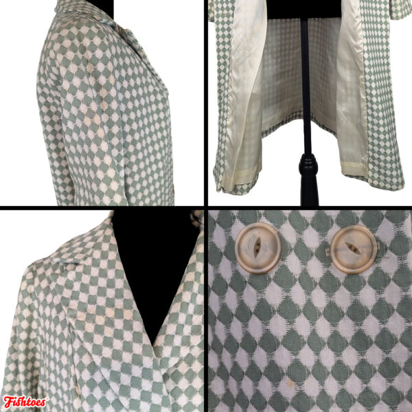 Vintage Checkered Coat Imperfections